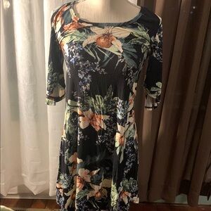 Floral Cold Shoulder Dress